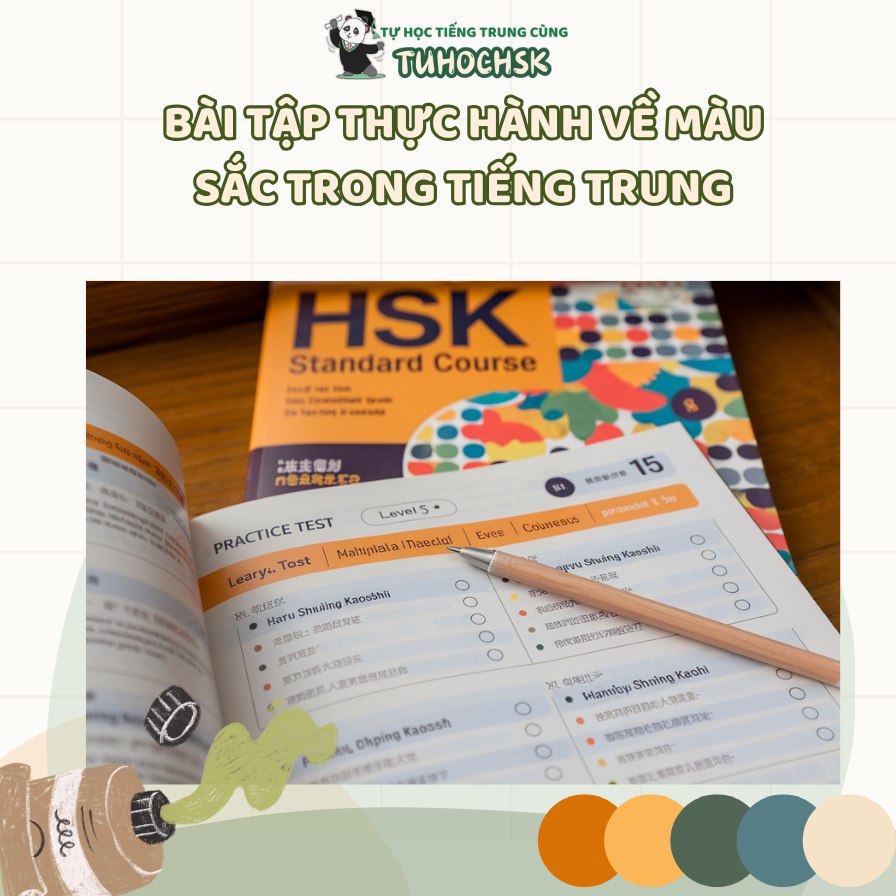 Bài tập thực hành về màu sắc trong tiếng Trung