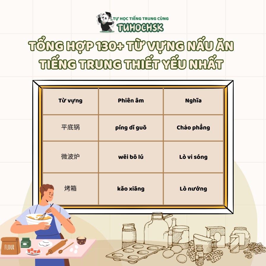 Tổng hợp 130+ từ vựng nấu ăn tiếng trung thiết yếu nhất