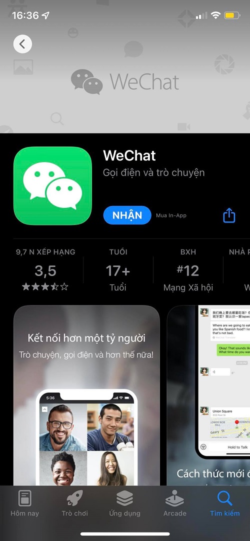 Cách đăng ký WeChat trên iPhone